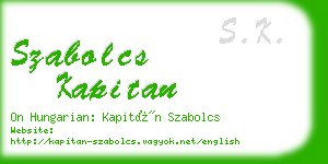 szabolcs kapitan business card